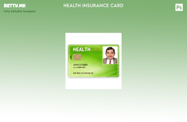 Модерен стил шаблон за здравствена картичка во САД